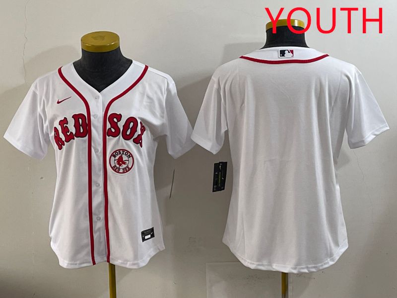 Youth 2025 Boston Red Sox Blank White Game Nike MLB Jersey style 4->youth mlb jersey->Youth Jersey